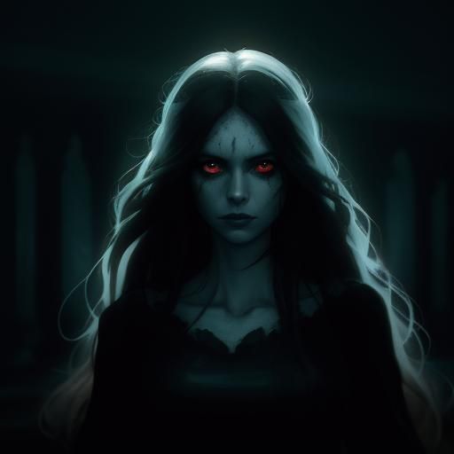 Seductive Siren with Multicolored Eyes: Cinematic Film Still