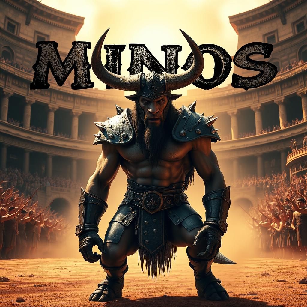 Minotaur Warrior in Arena with Spiked Armor