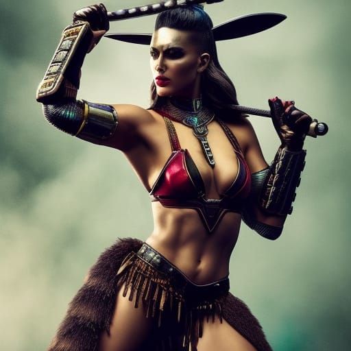 Intense Gladiator in Arena: Detailed Art Photography