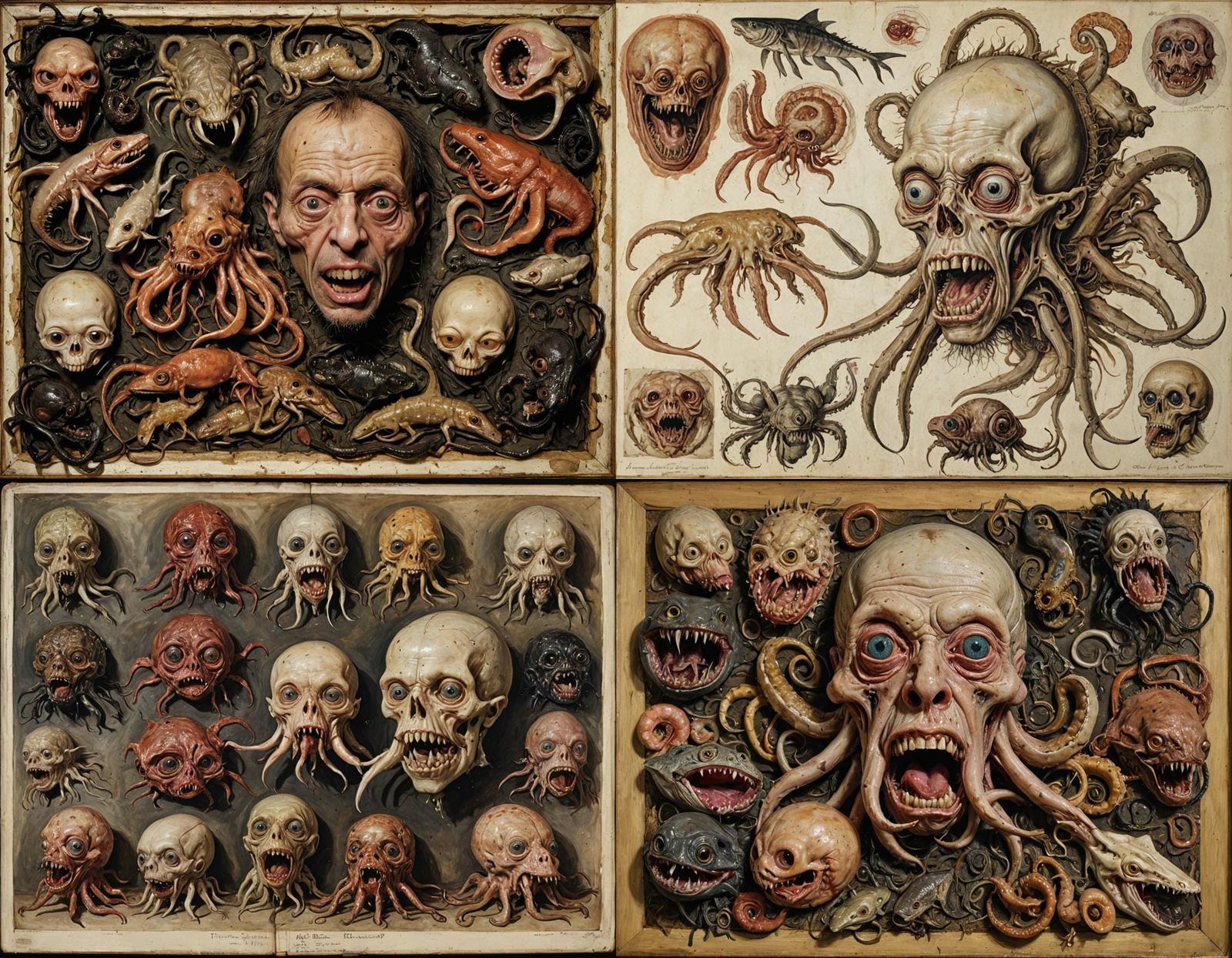 Grotesque Mutant Infant Hybrid in Surrealist Style