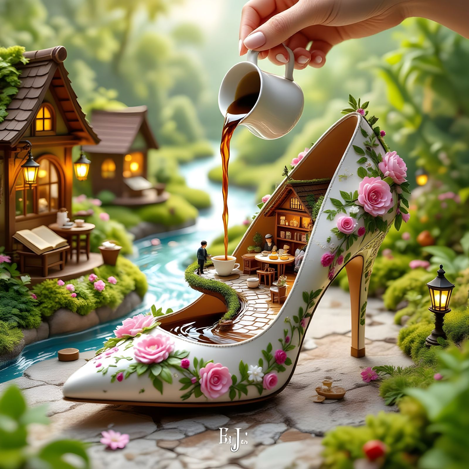 Whimsical High-Heeled Shoe Miniature Café World