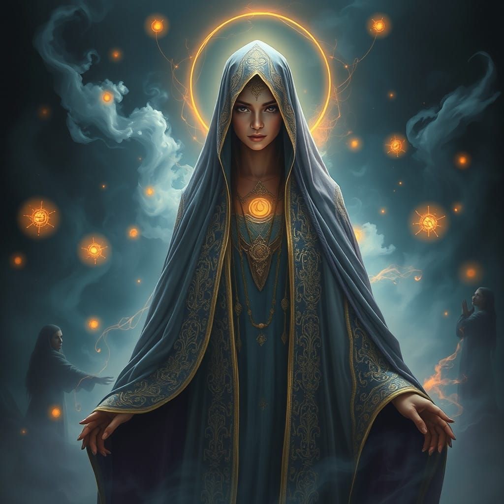 Enigmatic High Priestess in Ethereal Realism