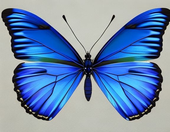 Blue Butterfly and Flowers in Unreal Engine Style