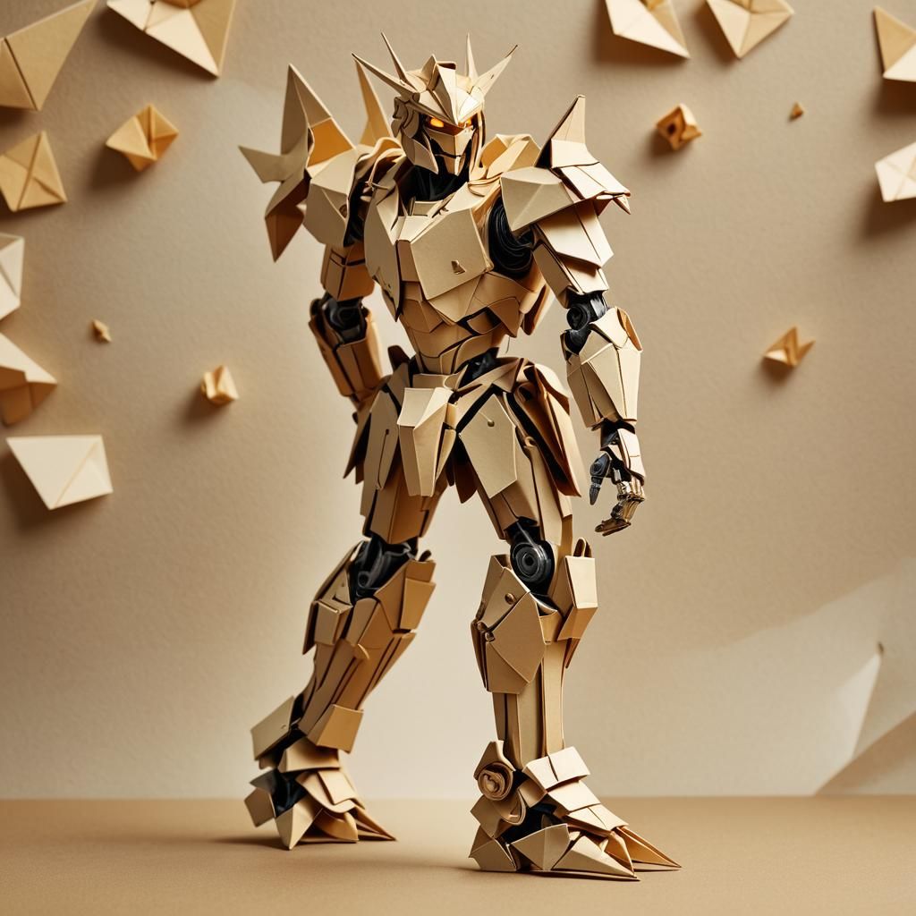 Origami Robot Achilles with Metallic Textures