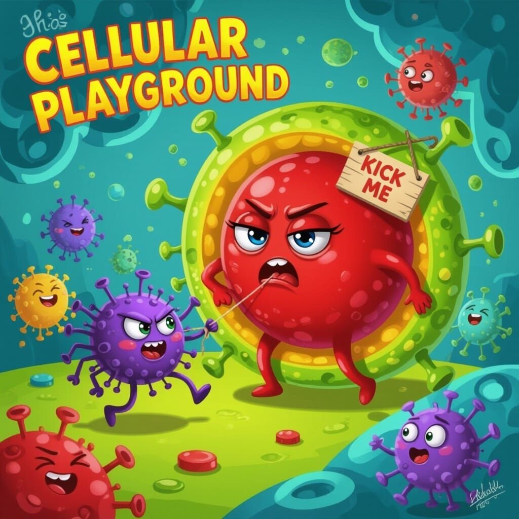 Mischievous Phage Virus Pranks Red Blood Cell on Cellular Pl...
