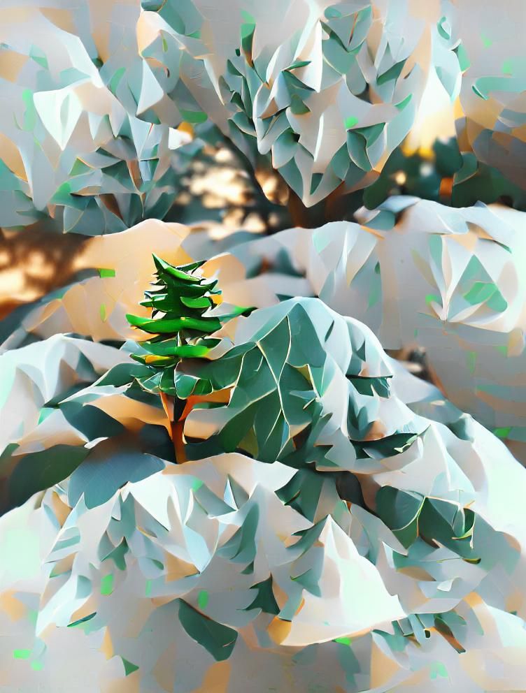 Low Poly 8k 3D Evergreen Tree