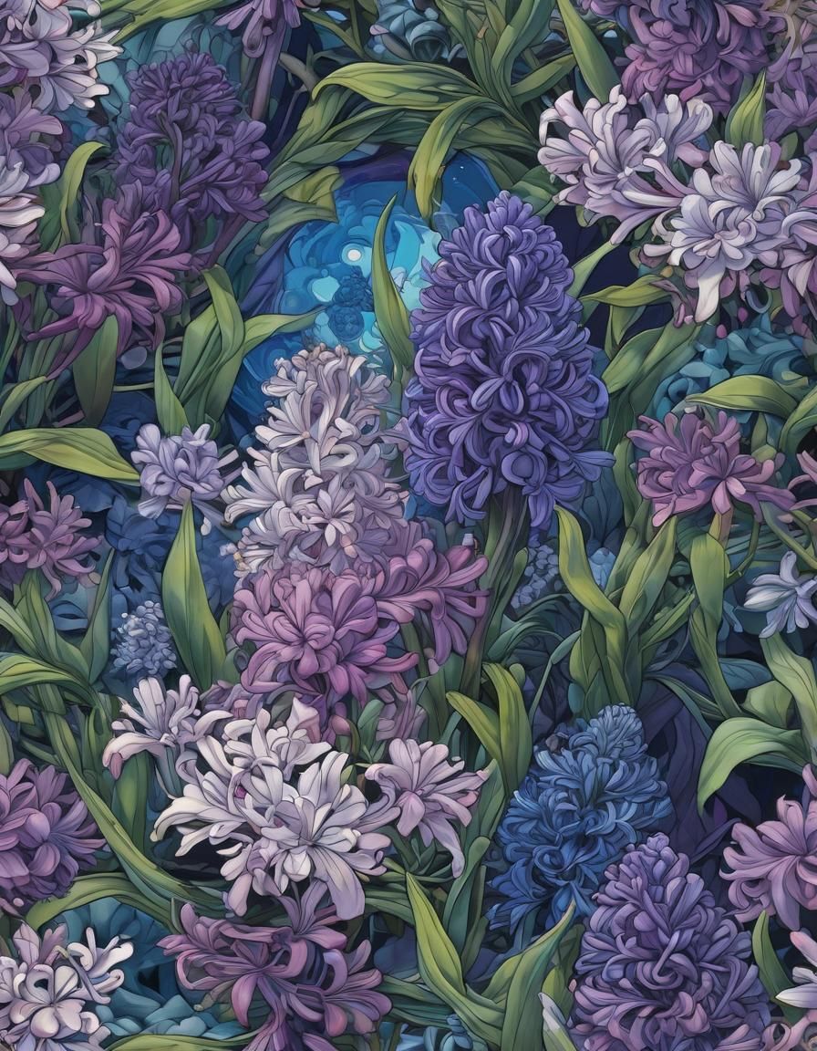 Hyacinth in Pop Art Gouache Explosion