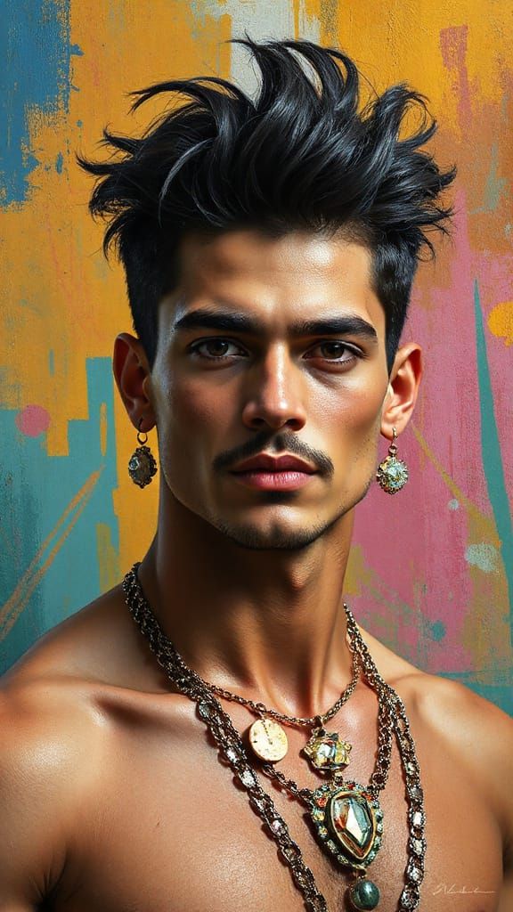 Neo-Fauvist Abstract Composition in Aquiles Style