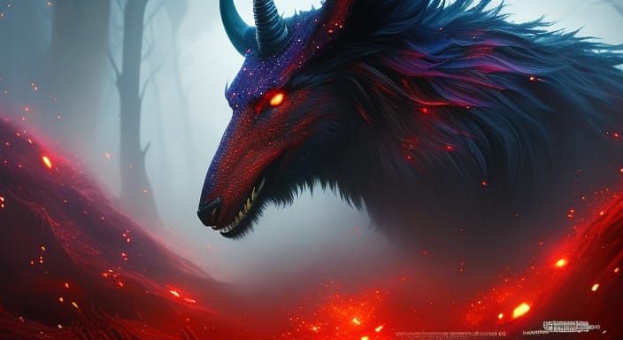 Hyper Detailed Demon with Indigo Eyes