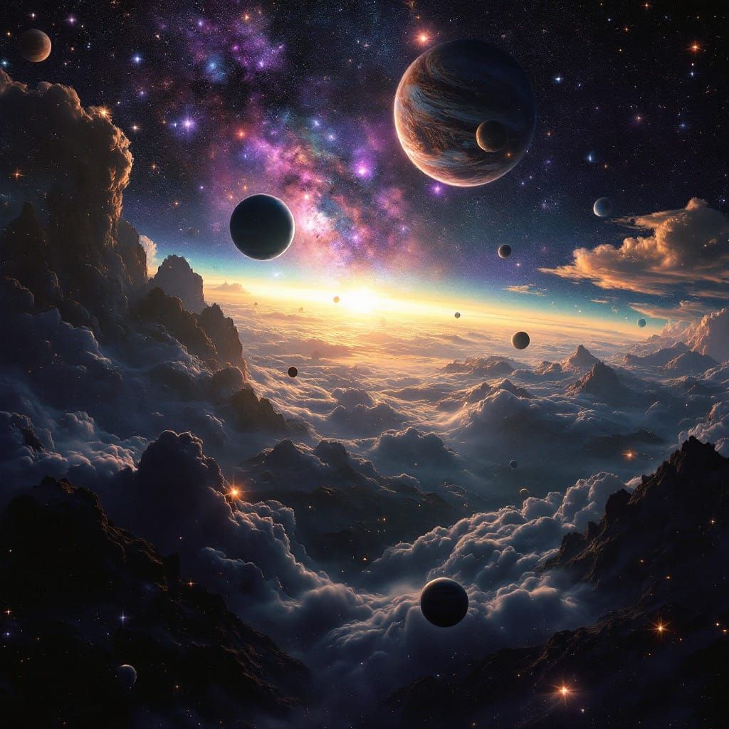 Cosmic Odyssey in Vibrant Hues