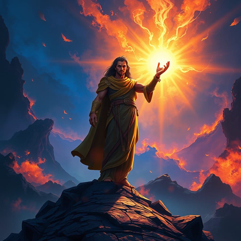 Hopeful Hero Emerges in Vibrant, Whimsical Landscape