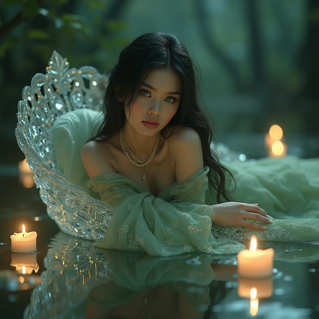 Ethereal Goddess in Mystical Forest