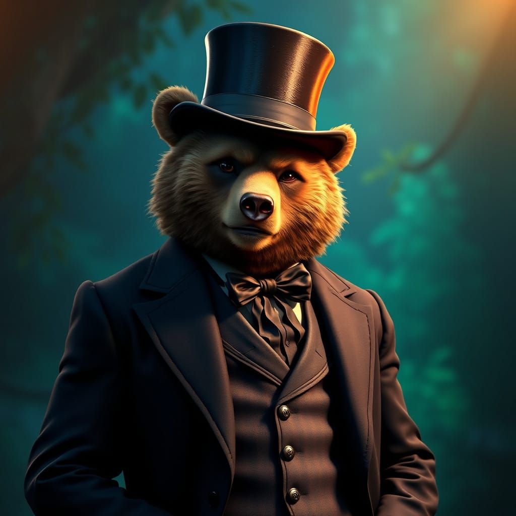 Elegant Mr. Bear in Victorian-Inspired Regalia