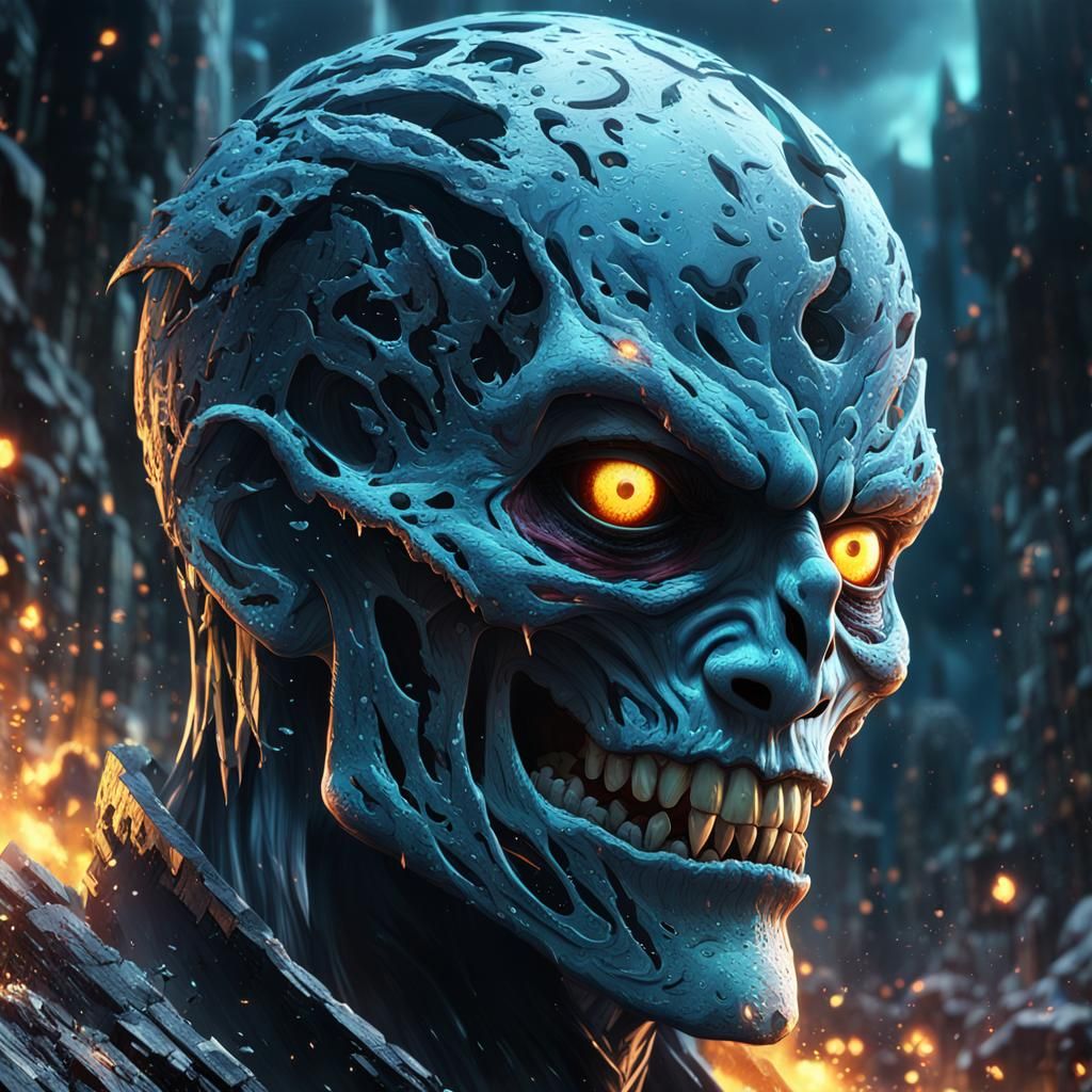 Anime Ghost Face Poster: Epic Composition