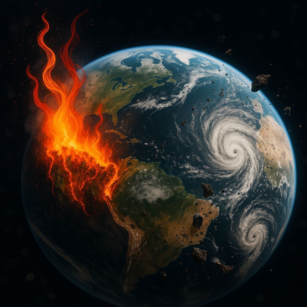 Earth Devastated by Climate Change from Space