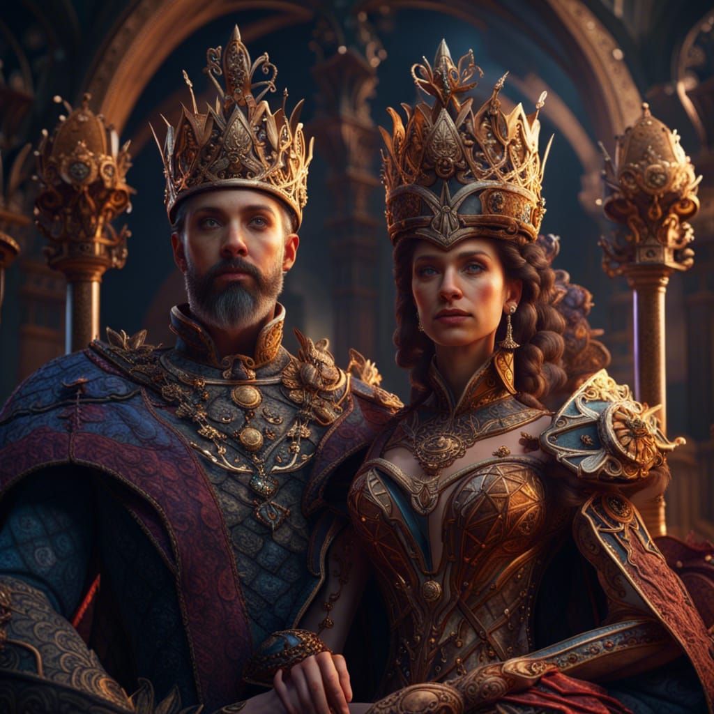 Fantastical King and Queen: Detailed Matte Painting