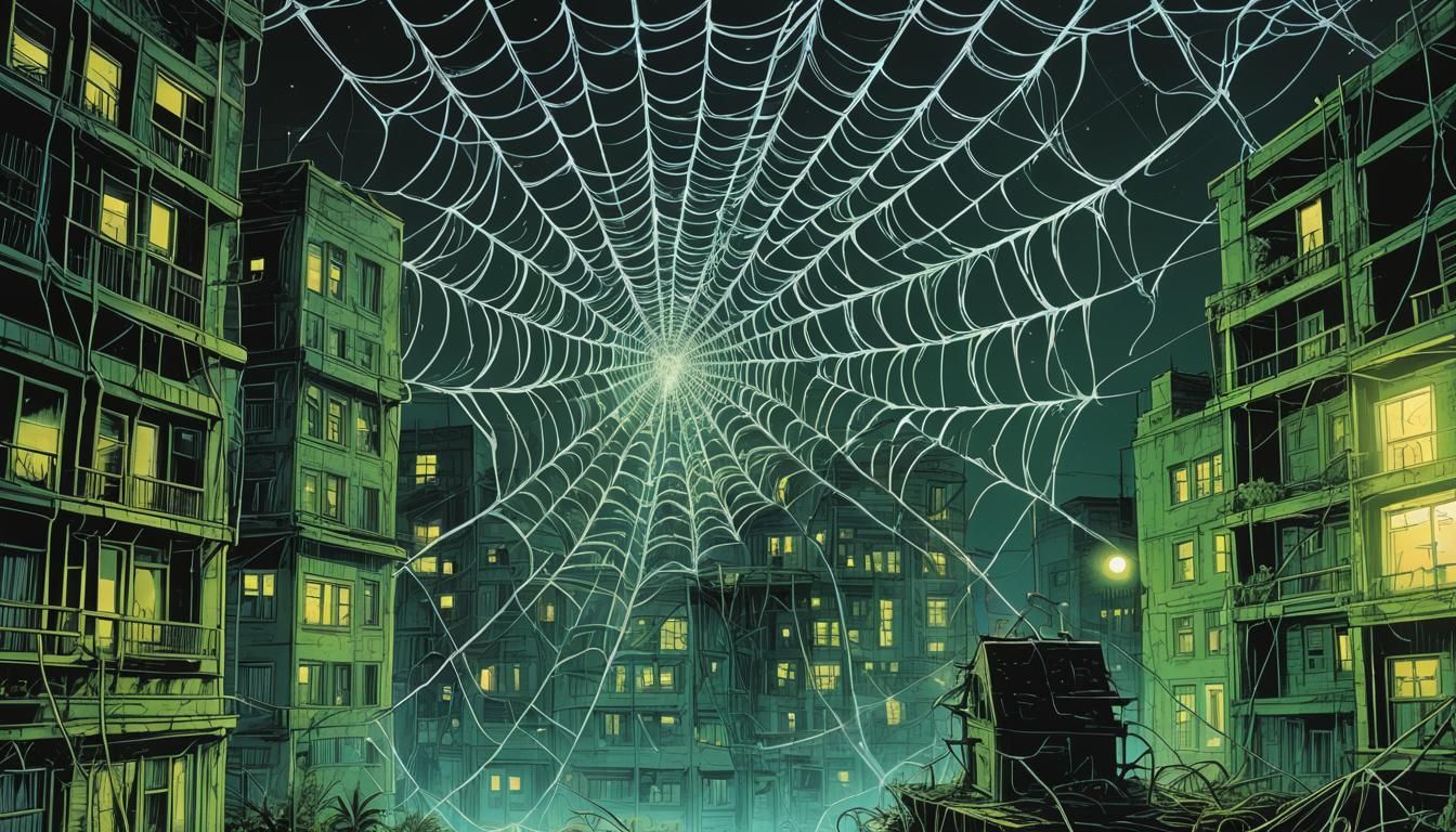 Giant Spiders Weaving Webs: Polish Comic Art