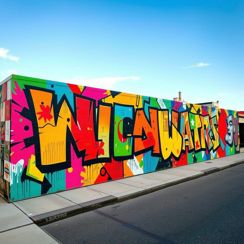 Dynamic Street Art Mural in Vibrant Colors