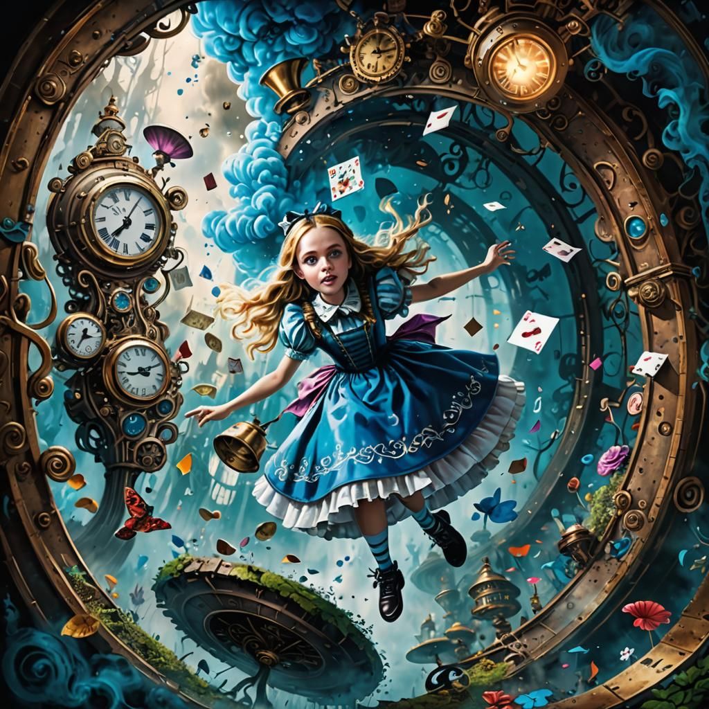 Alice falling into Wonderland