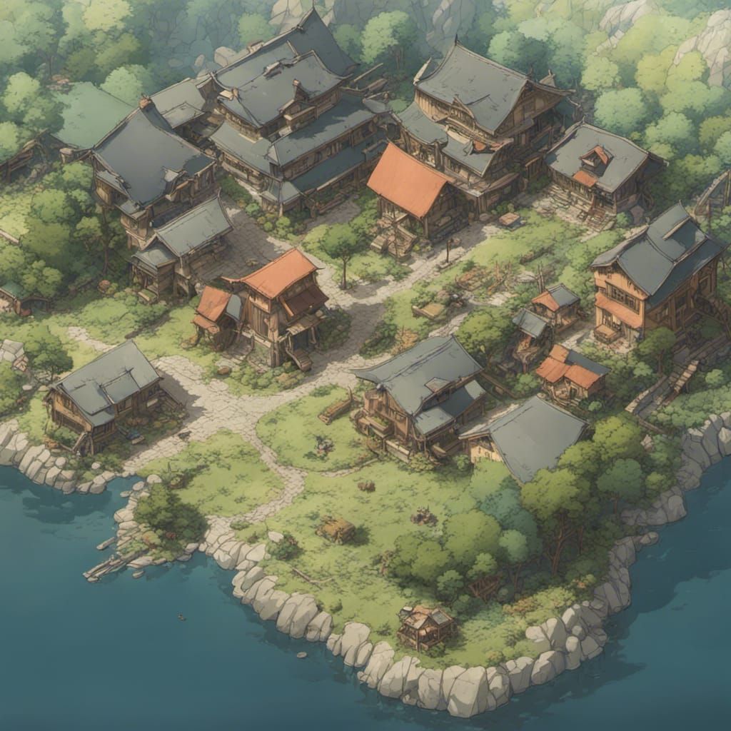 Anime-Style Tabletop Battle Map in 8k