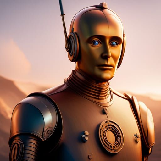 C-3PO and Bicentennial Man Mashup: Detailed Art