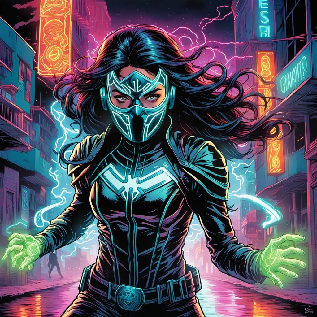 Latina Masked Hero Fights Miami Demons in Comic Art