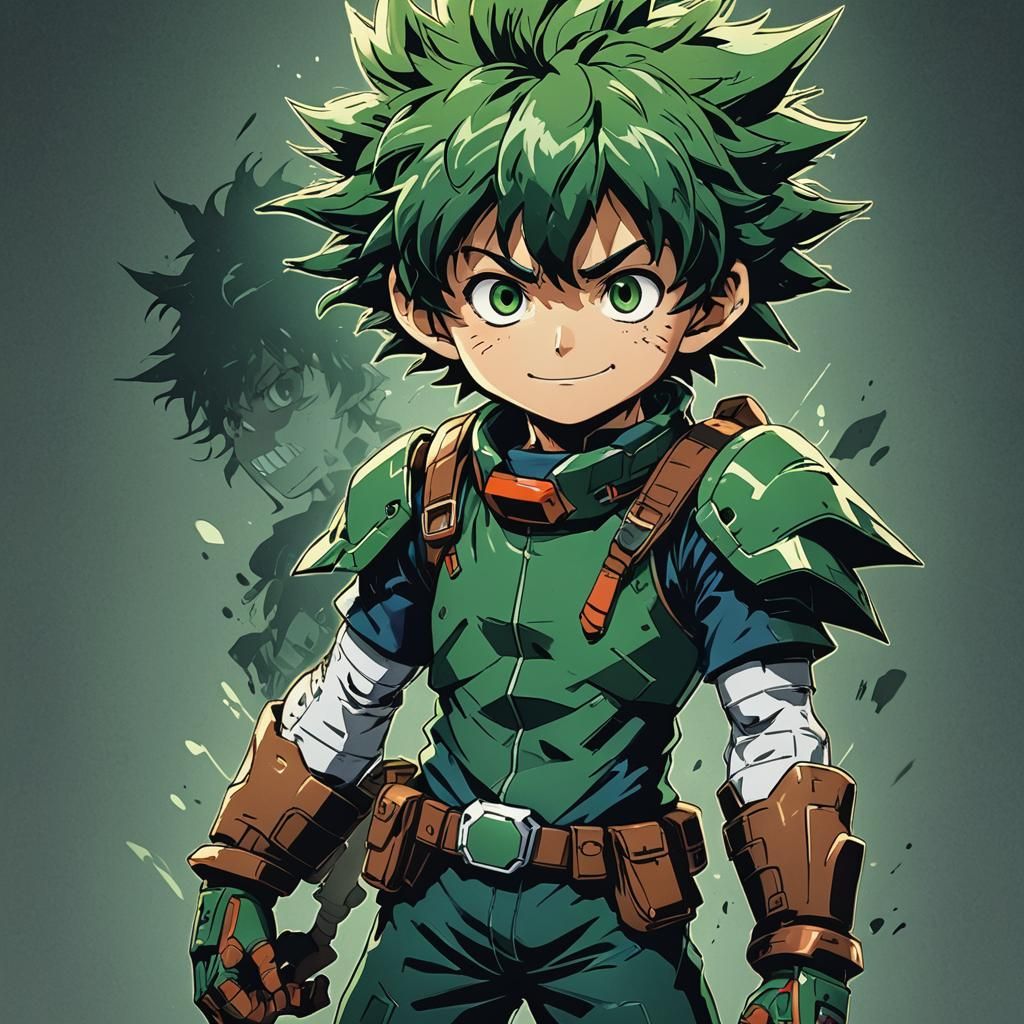 Deku Anime Manga Scan in Cel-Shaded Style