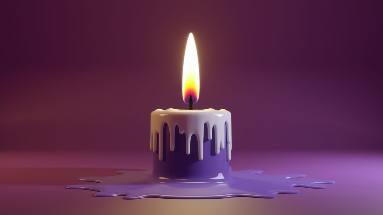 Cinematic Candle Flame in Minimalist Style