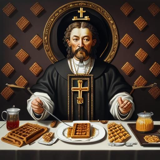 Catholic Saint of Waffles in Renaissance Style
