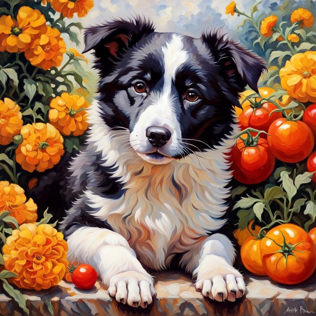 French Marigolds and tomatoes