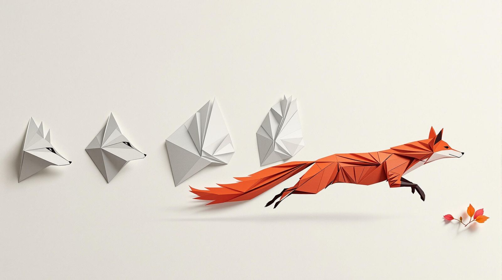 Surreal Paper Fox Transformation in Sequential Stages
