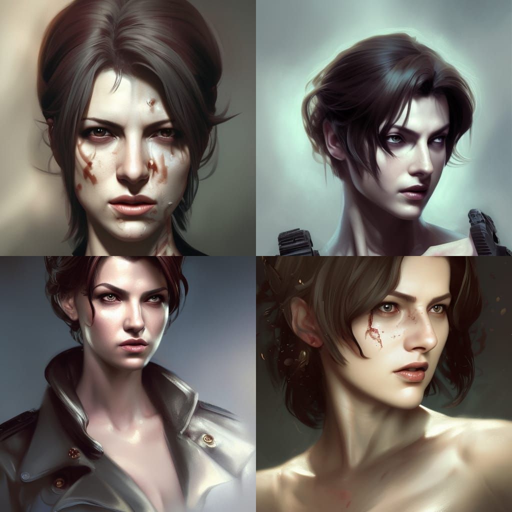 Detailed Portrait of Lady Dimitrescu in Hyperrealistic Style