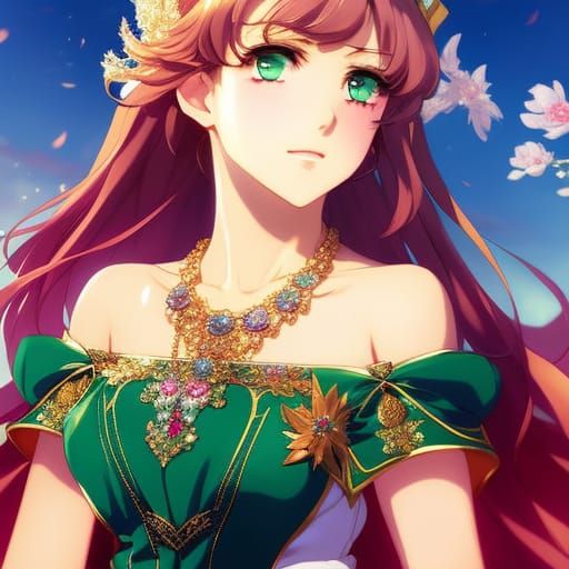 Gorgeous Princess Portrait in Anime Art Style