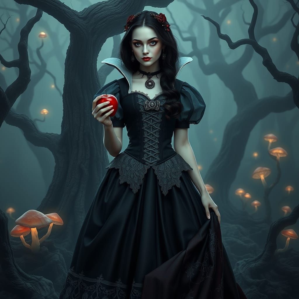 Dark Fairy Tale Princess in Foreboding Forest