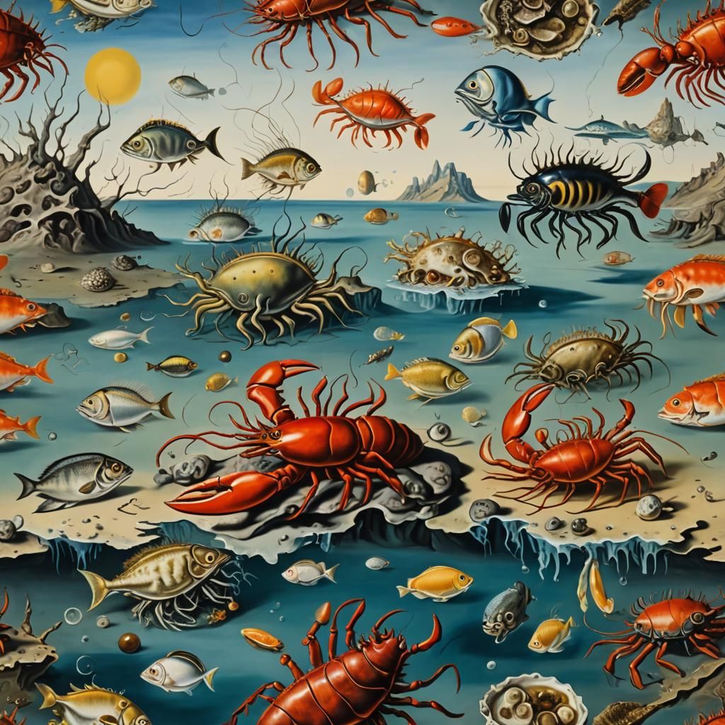 Surreal Ocean Life in Salvador Dali Style