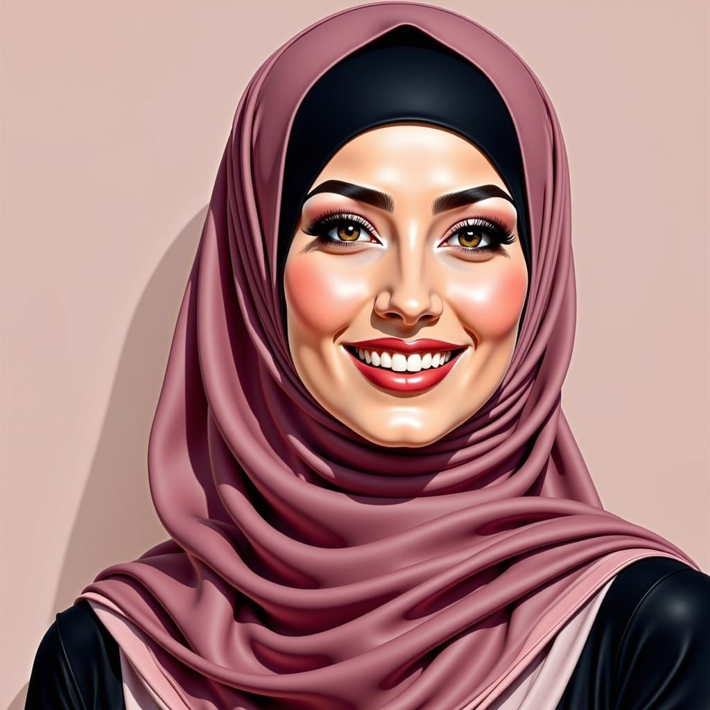 Elegant Hijabi Woman in Vibrant Floral Hijab