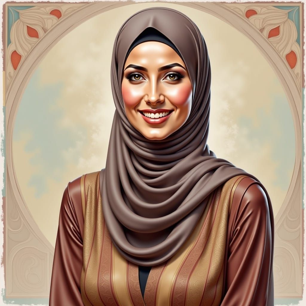 A Beautiful Hijabi Woman in a Floral Setting