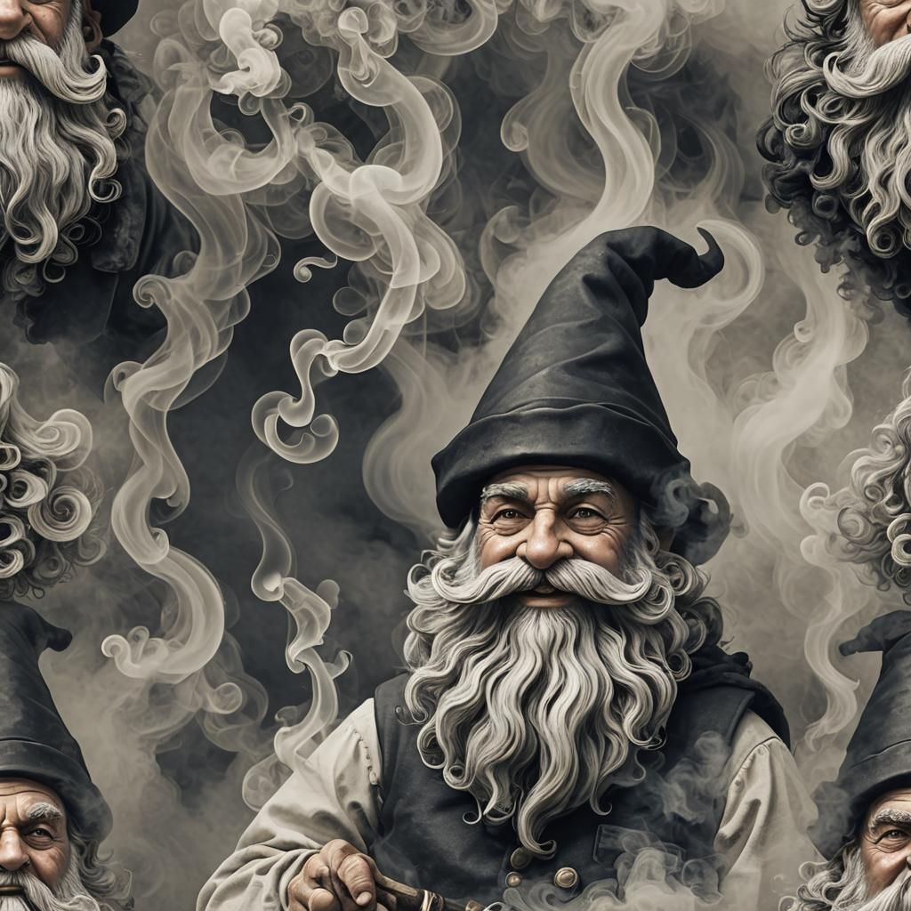 Smokey Gnome with Curly Mustache