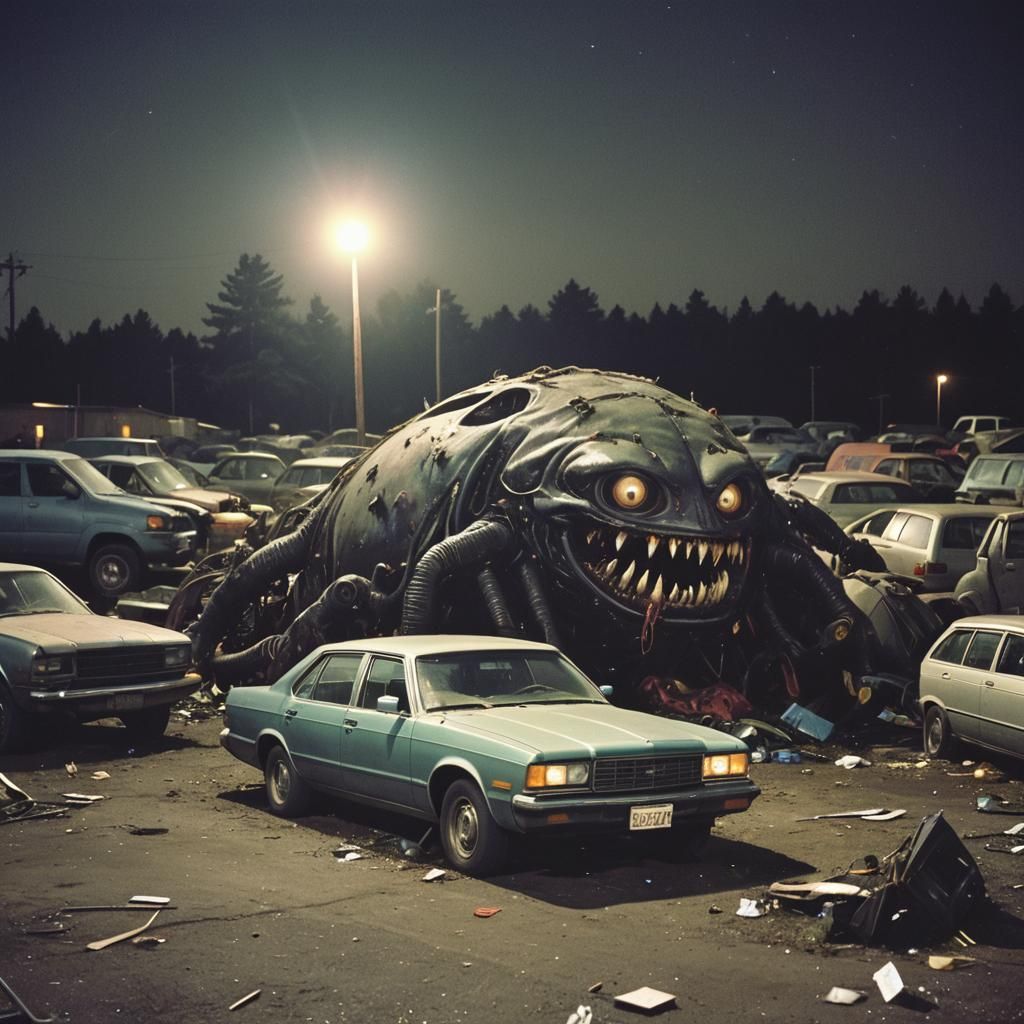 Cybernetic Blob Monster Eats Cars: Analog Horror