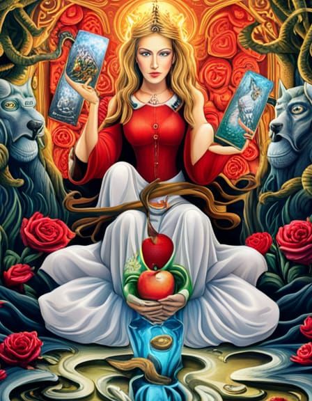 Tarot Woman Jade Dragon