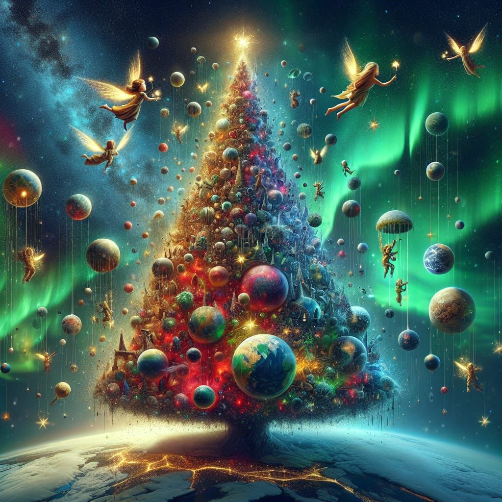 Gigantic Starry Christmas Tree of Hope and Magic