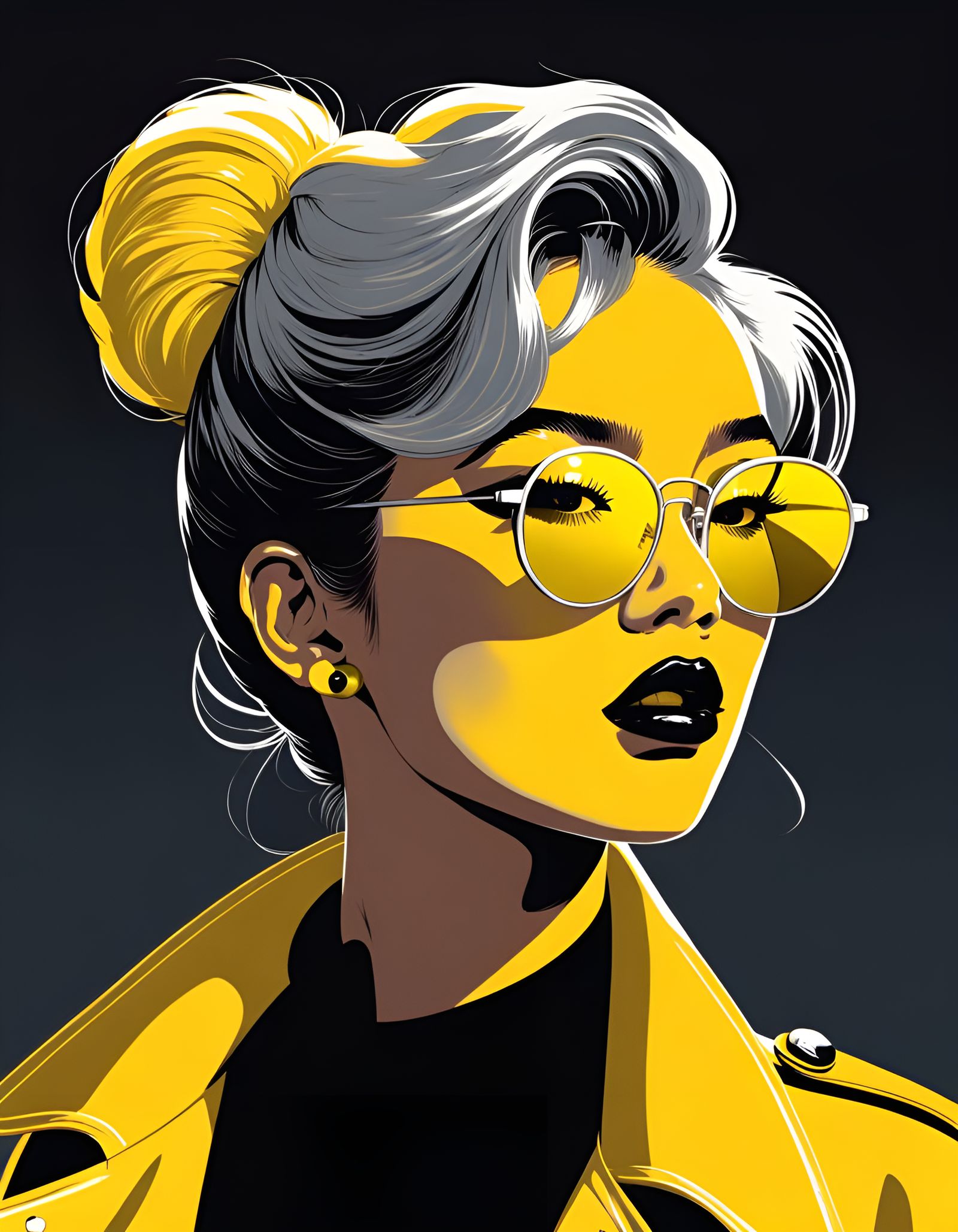 Anime Girl in Sunglasses: Noir Pop Art