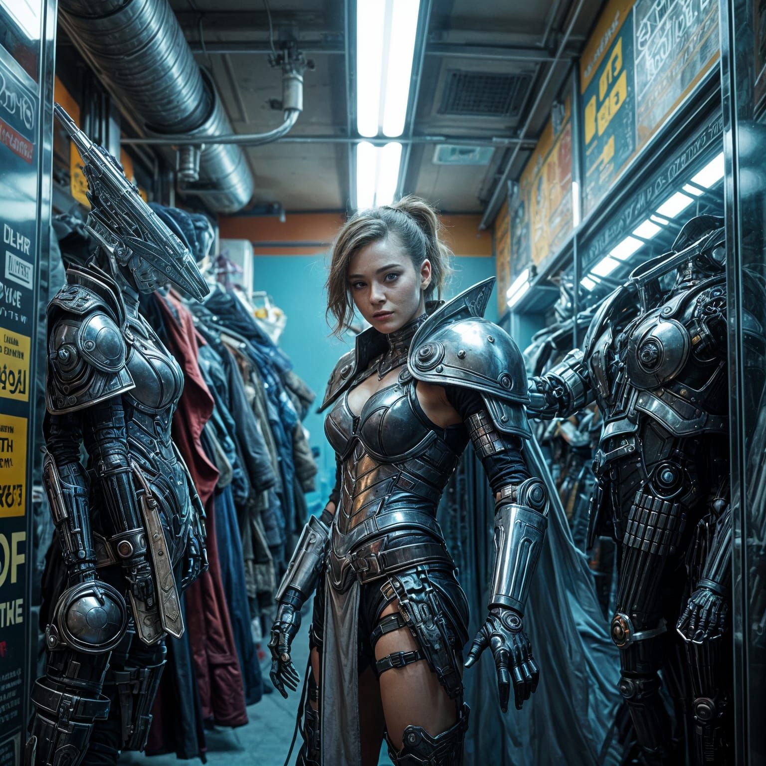 Cyborg Cosplayer Prepares for Epic Fantasy Event in Discount...
