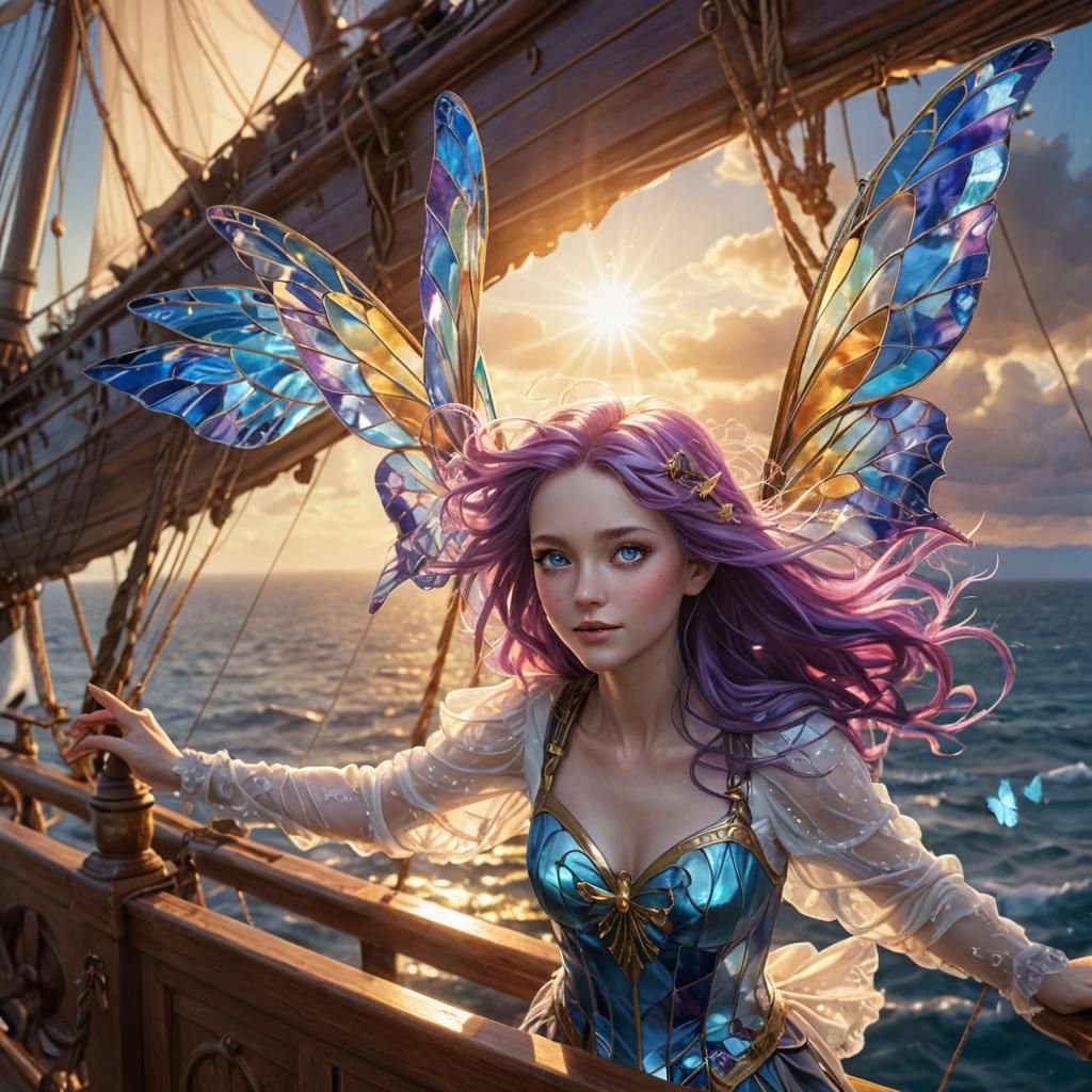 Air Sprite Ascends with Butterfly Wings