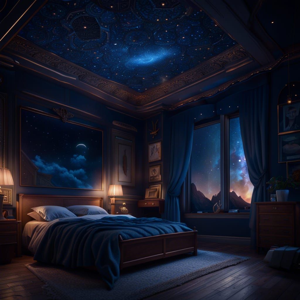 Night Sky Twinkling: Detailed Matte Painting in 8k