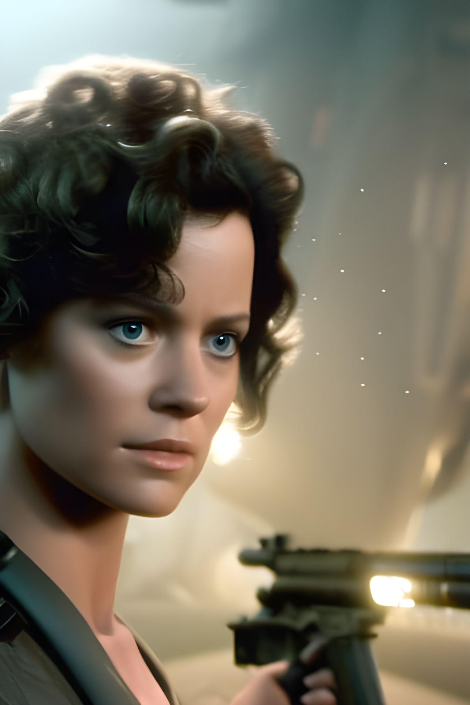 Ellen Ripley 3D Render in Sci-Fi Setting