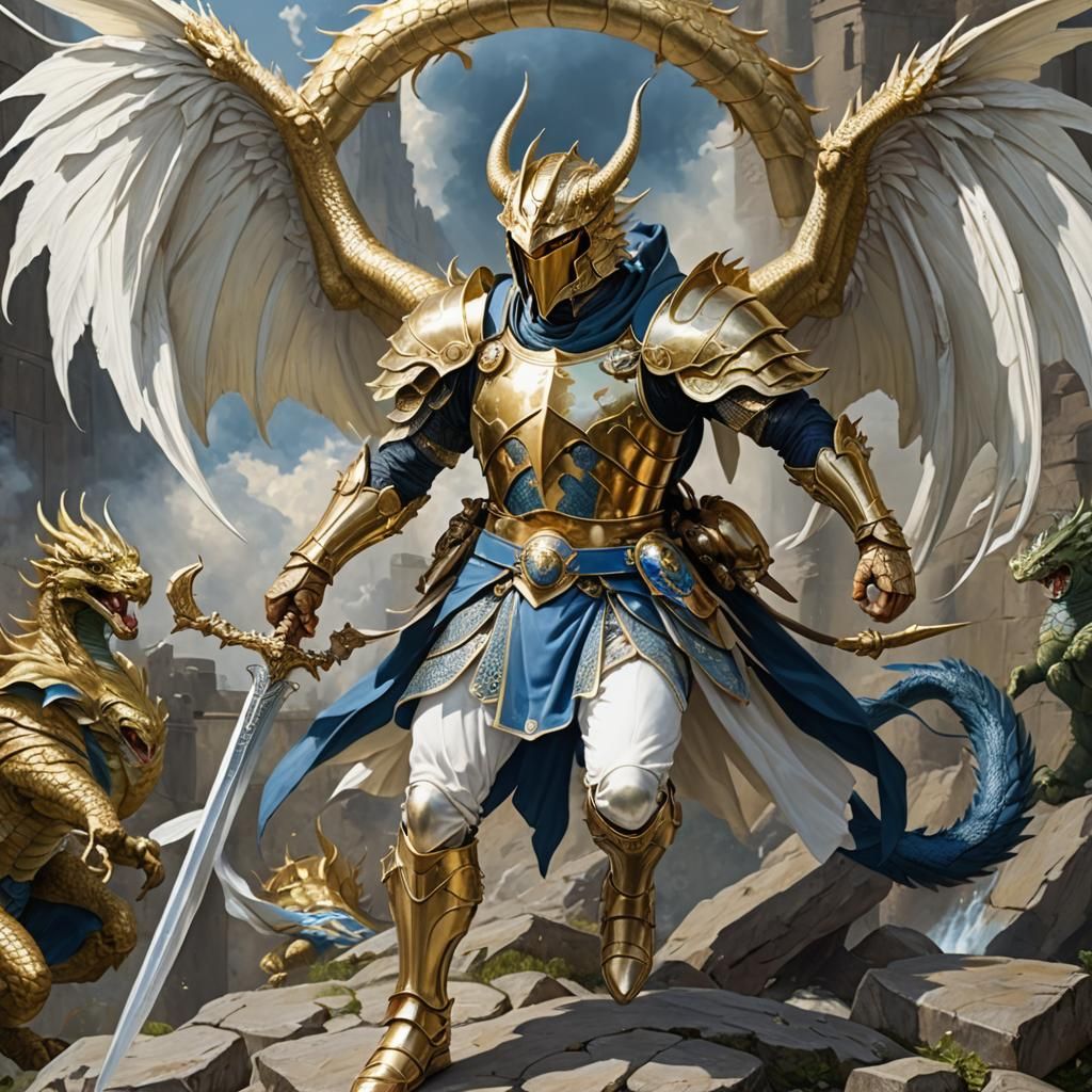 Archangel Michael Battles Green Dragon