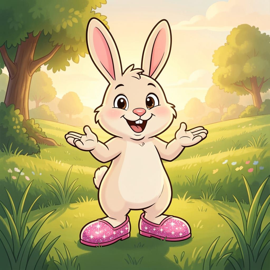 Cream the Rabbit Shows Off Sparkling Pink Shoes in Golden Ho...