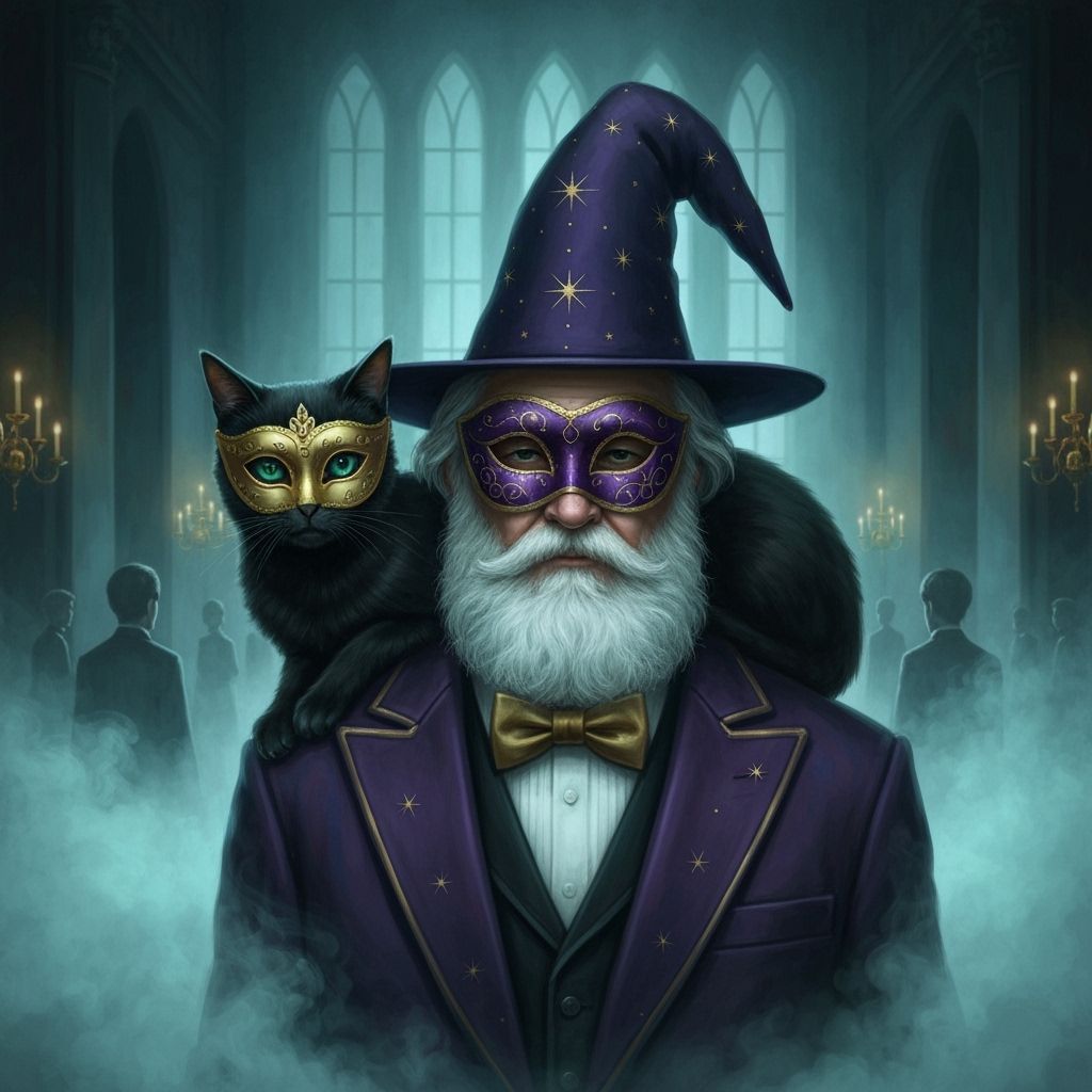 Dark Fantasy Portrait of Wizard with Masquerade Mask