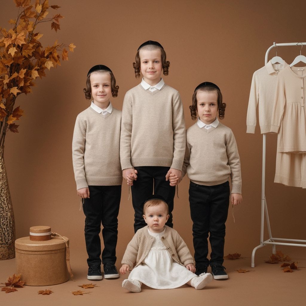 Brothers and Sister in Autumn Photo Studio